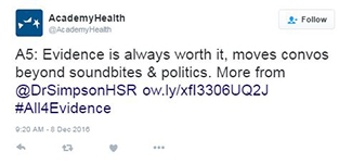 Academy Health all4evidence tweet