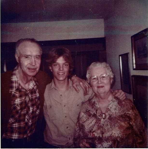 Paul with his maternal grandparents (circa 1980).