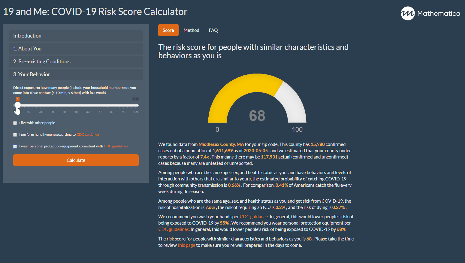 COVID-19 Risk Score Calculator