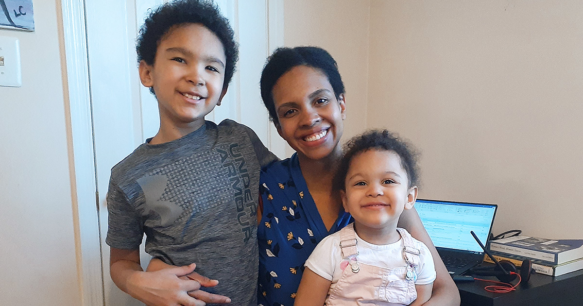 Liah Caravalho with her children