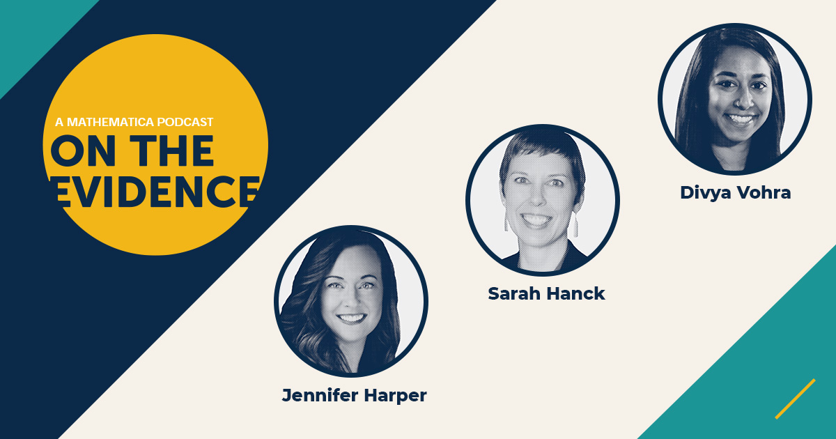 Guests Jennifer Harper, Sarah Hanck, and Divya Vohra discuss recent research from Mathematica and the Rockefeller Foundation on the potential impact of routine screening for COVID-19 in schools. 