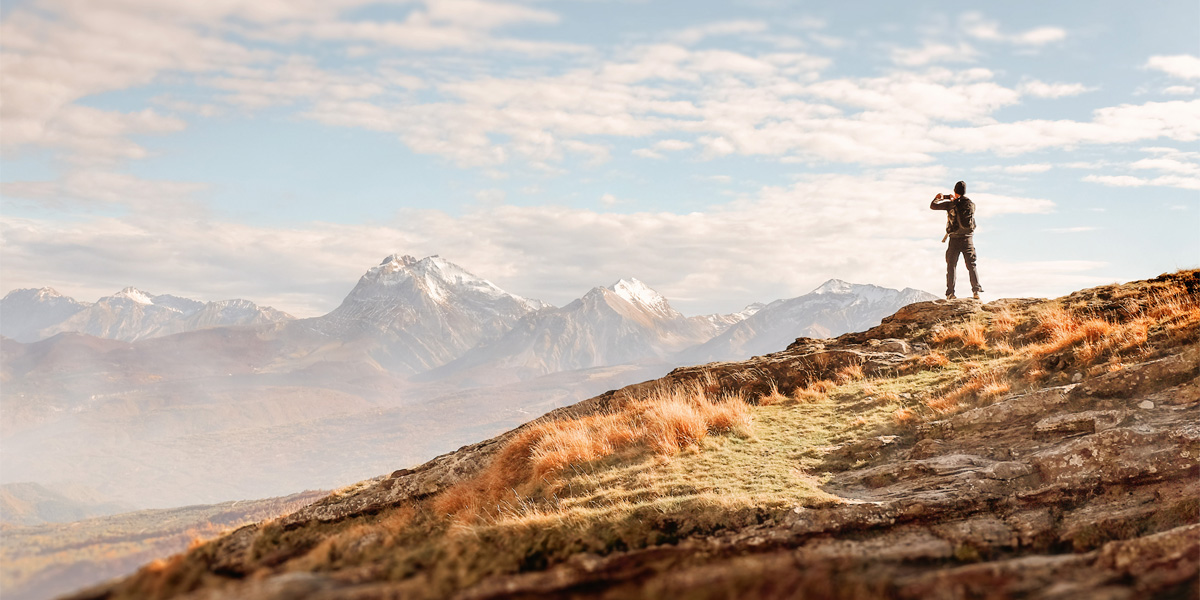 Man standing on a hillside