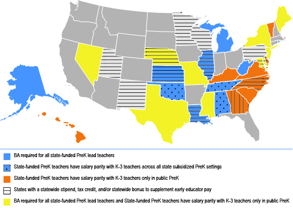 Education and Compensation for Early Childhood Education Teachers Map