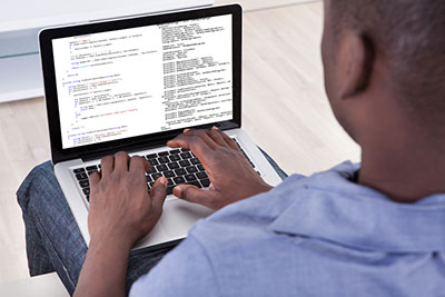 Young man with laptop