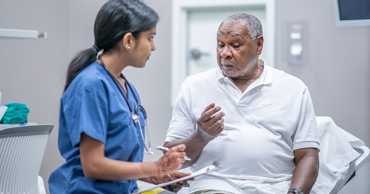 Nurse with patient