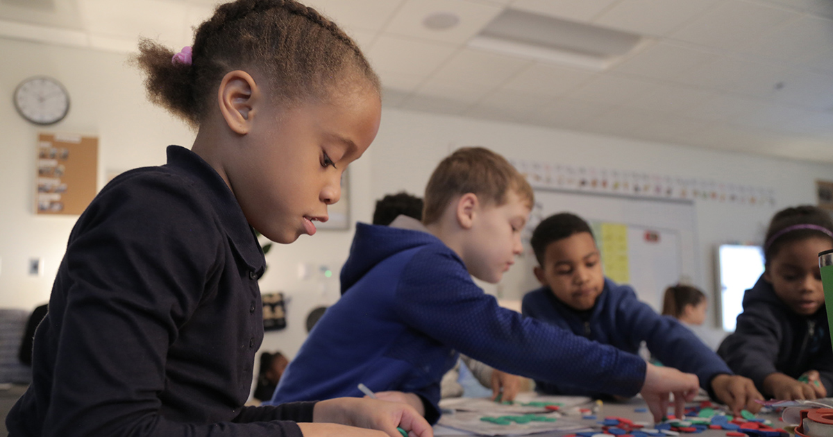Pre-school and elementary students at Van Ness Elementary School in Washington, DC, Dec. 20, 2019