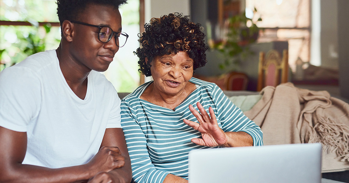 Women looking at computer