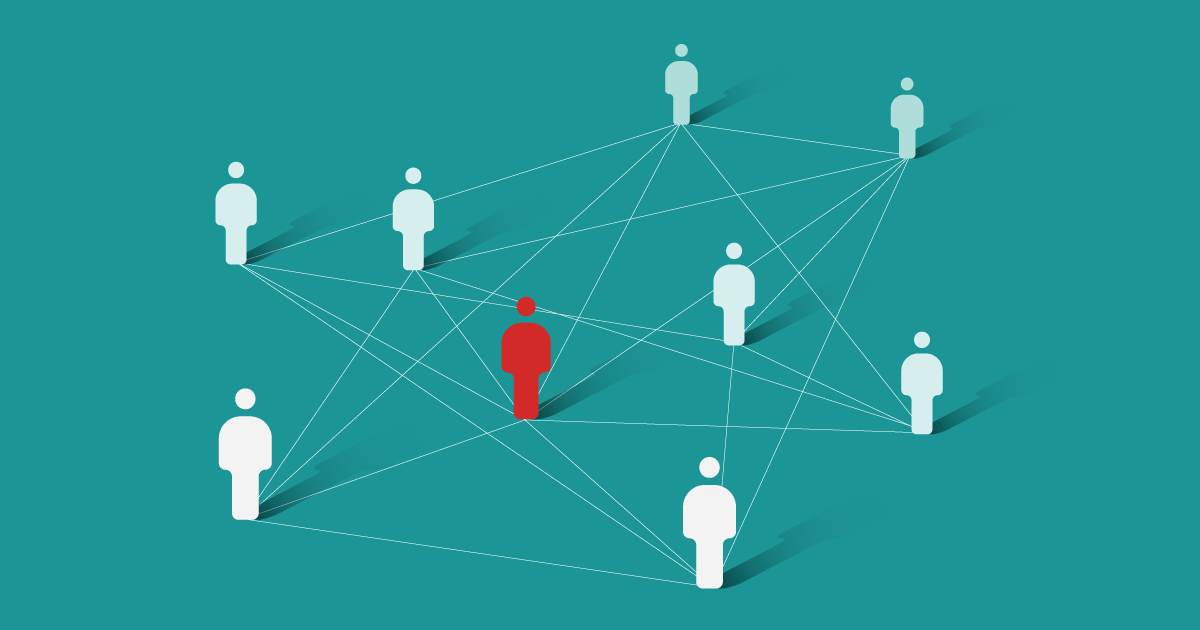 Illustration of people connected by a network.