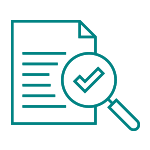 Icon of magnifying glass on document