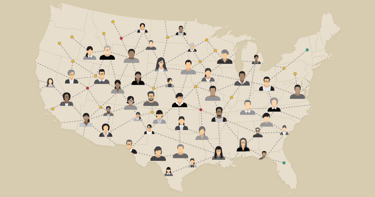 United States Map for Contact Tracing