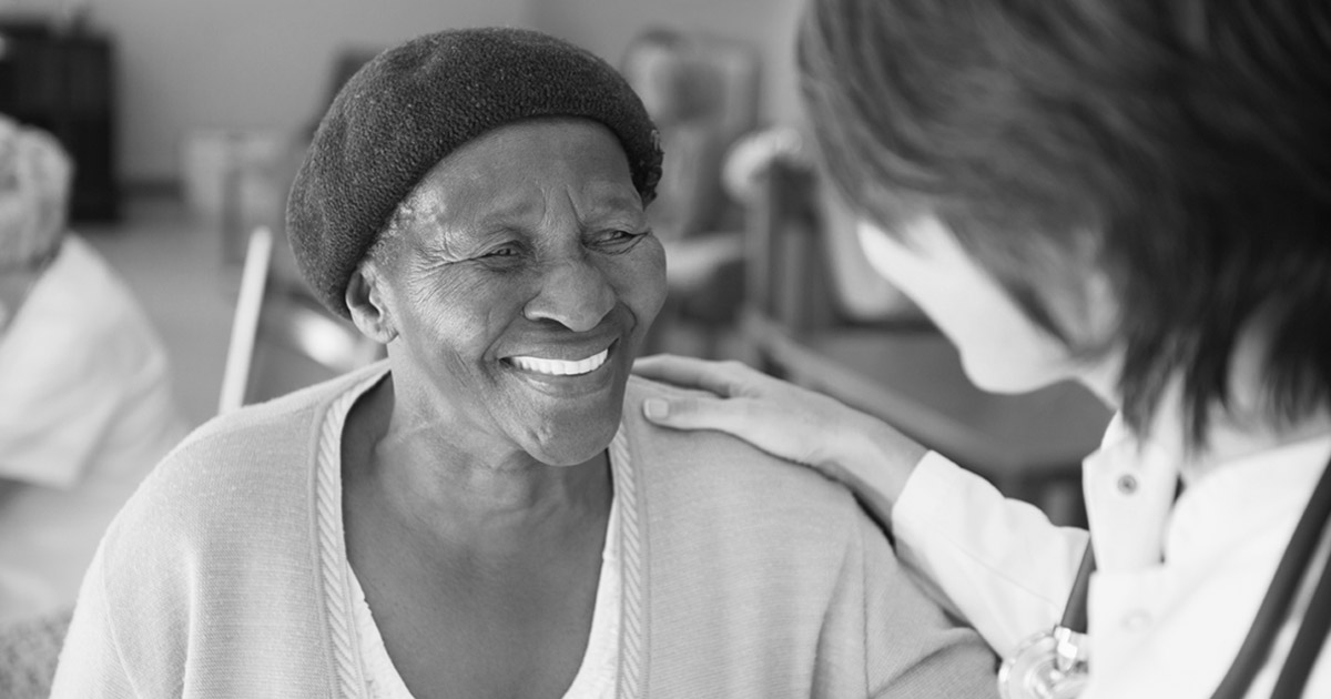 Health care provider with elderly man