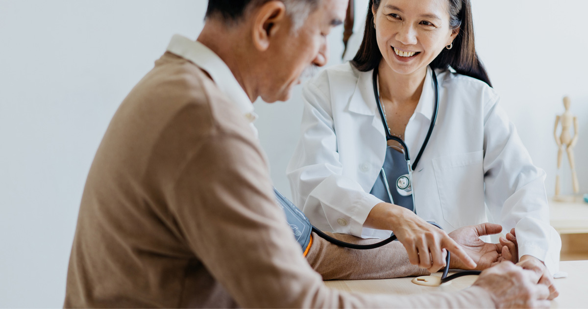 Doctor with patient