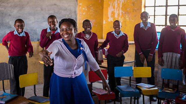 Students in a classroom in Africa