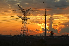 electrical lines in African landscape
