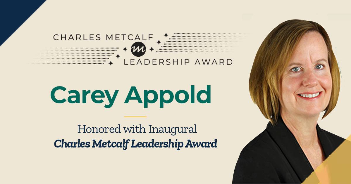 Carey Appold wins Charles Metcalf award