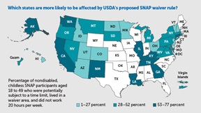 Map of states that participate in SNAP