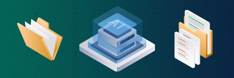 Icons for AI and folders full of documents