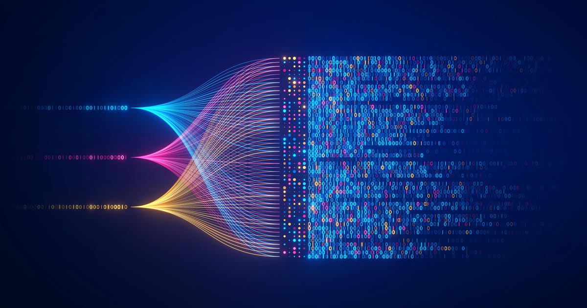 Big data technology and data science illustration.