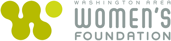 Washington Area Women’s Foundation logo with a lime-green abstract emblem on the left and gray text reading “WASHINGTON AREA women’s FOUNDATION” on the right.