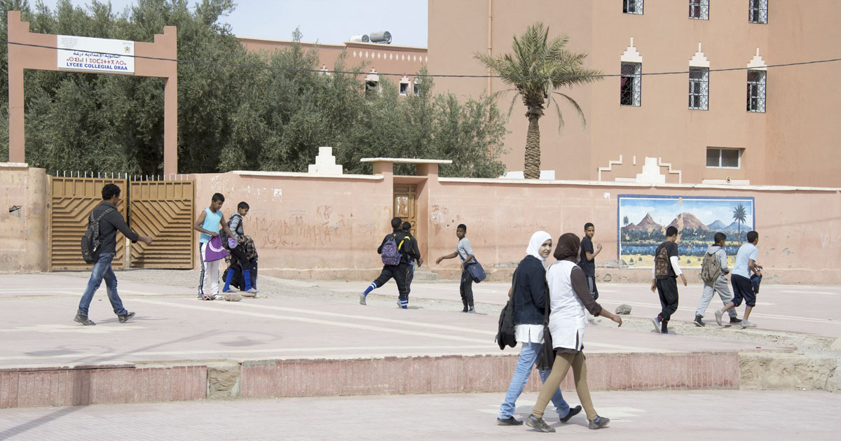 People walking on a Moroccan street