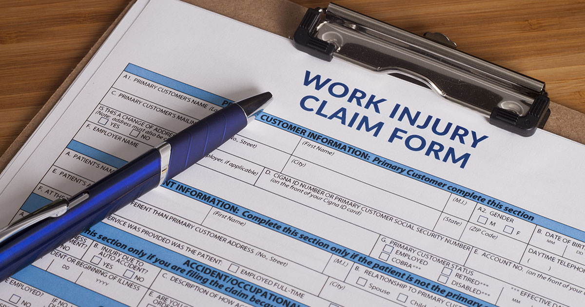 A work injury form.