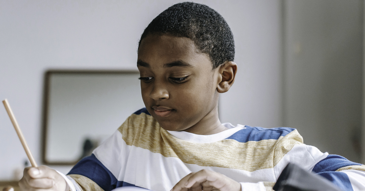 a child looking at a book