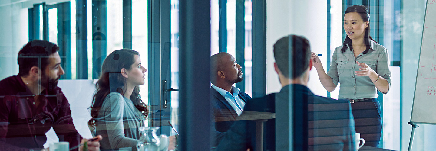 Team of people in a conference room 